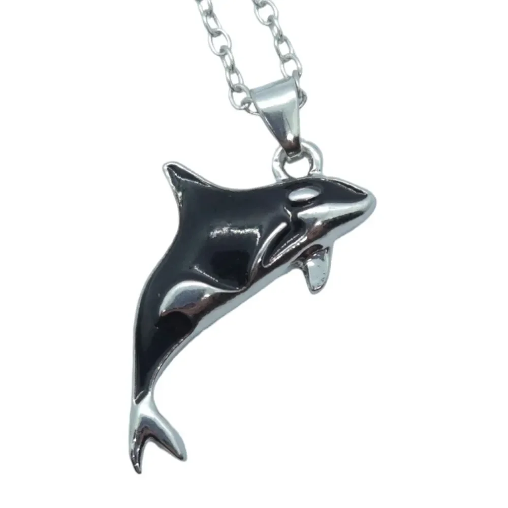 Orca Whale Jewelry Set Necklace Earrings Shamu Sea World Ocean Sea Life Jewelry